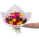 Bouquet with roses and germinis